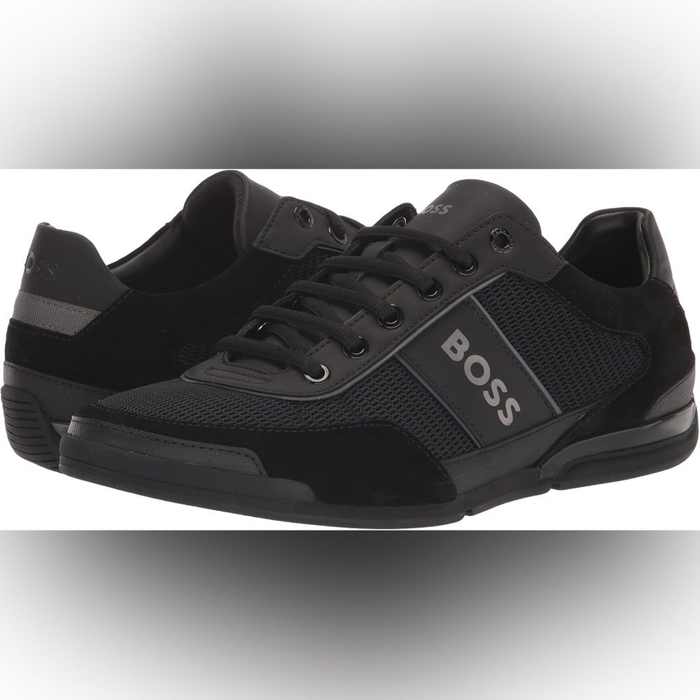 Hugo Boss Men's Saturn Low Top Black Trainer Sneakers Size 40 EU
